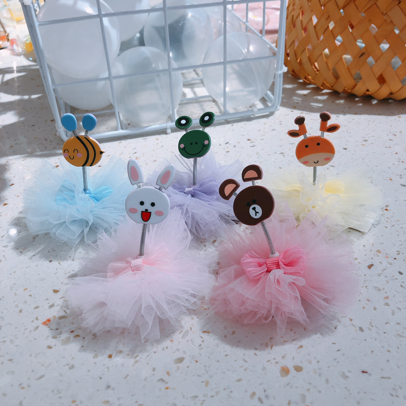 摩登女孩 韩系时尚儿童宝宝小动物布朗熊可妮兔压夹混色批发