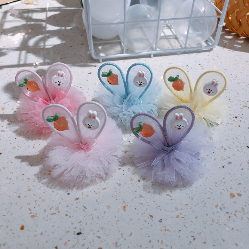 摩登女孩 儿童宝宝韩系胡萝卜可妮兔同款压夹 混色批发