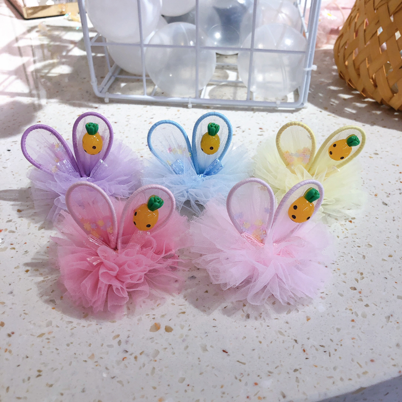 摩登女孩 儿童宝宝爱心菠萝压夹 混色批发