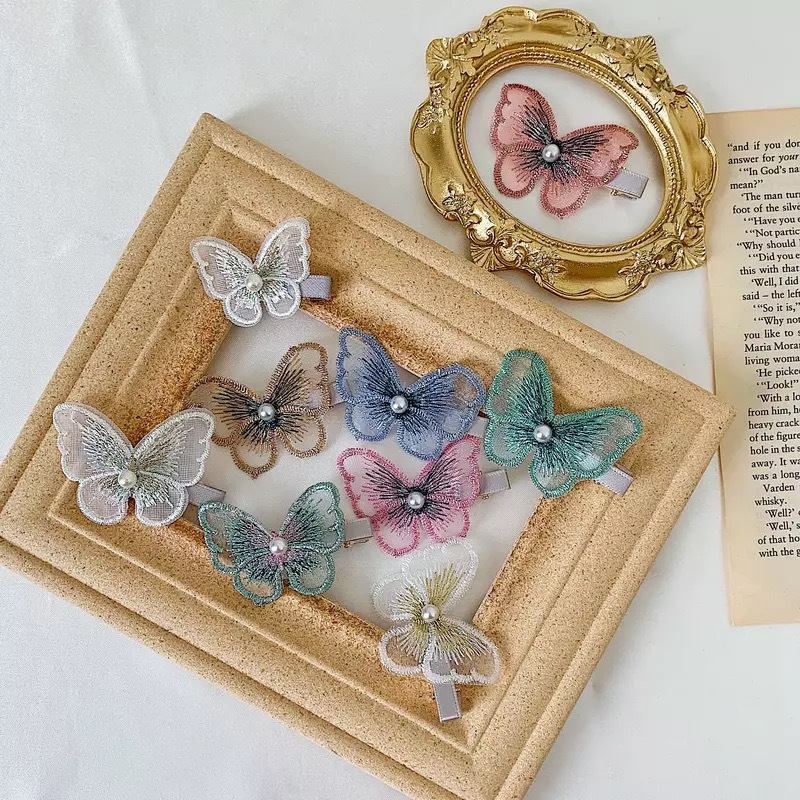 超仙蝴蝶发夹可爱少女气质韩国网红泫雅风发卡发饰头饰边夹刘海夹