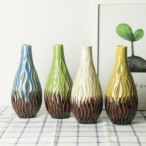 Creative Home Ceramic Crafts Ceramic Vase Office Desk Boutique Vase Decoration Decorative Household Vases Wholesale