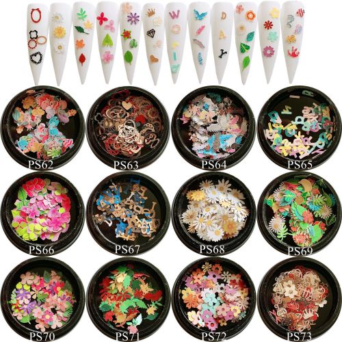 Nail Art Mixed Color Paillette Letters Mixed Ocean Series Mermaid Wings Angel Summer Color Wood Pulp Pieces