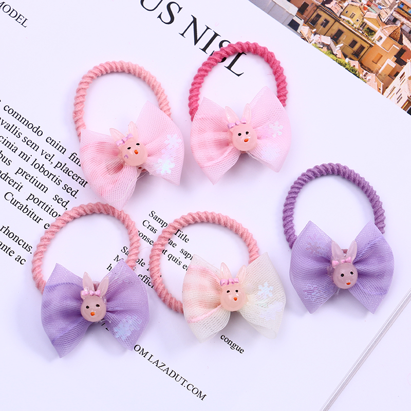 春夏爆款韩国儿童发饰卡通人物磨砂皮筋发圈不伤发公主头绳套装