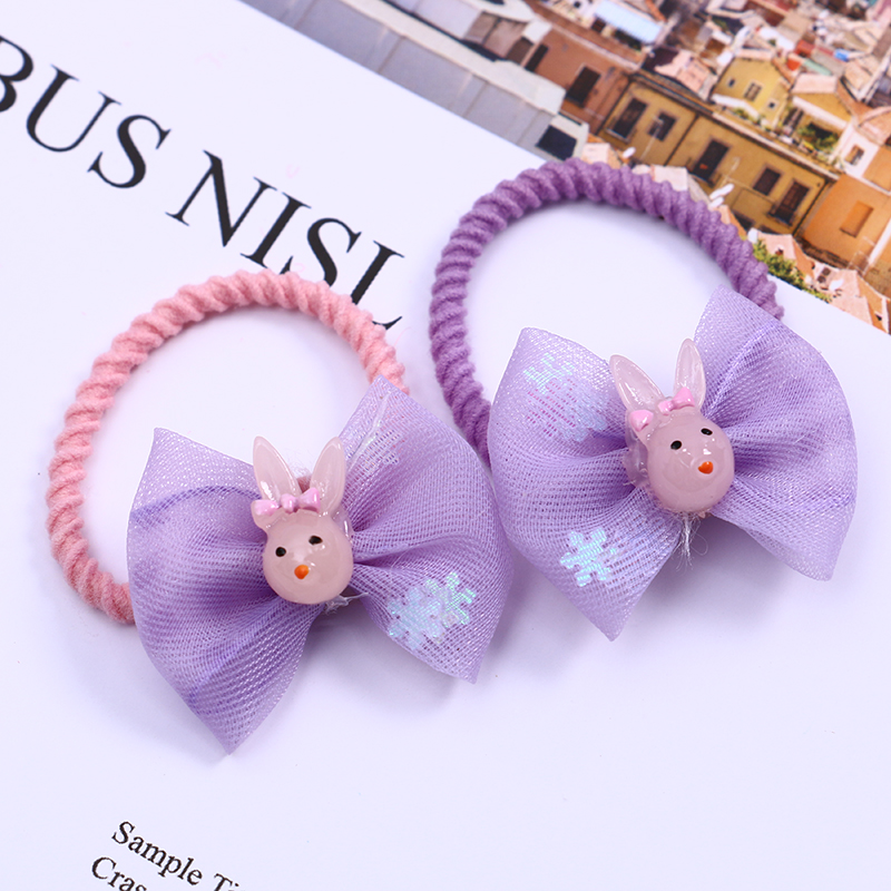 春夏爆款韩国儿童发饰卡通人物磨砂皮筋发圈不伤发公主头绳套装