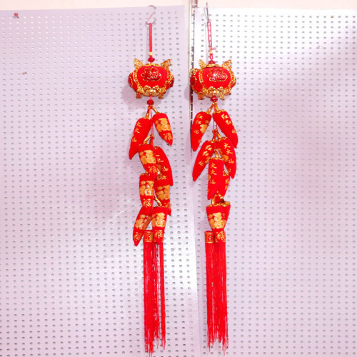 chili pendant 2019 new year pendant festive ornaments new year lucky bag spring festival red cloth chili string wholesale one piece