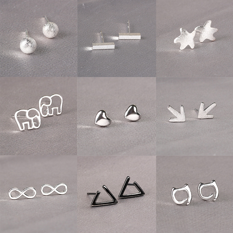 热卖s925纯银耳针小耳钉简约气质耳饰韩版耳钉女批发合集2