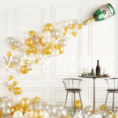 cross-border hot sale champagne bottle aluminum film balloon set wedding party company cocktail party decoration balloon