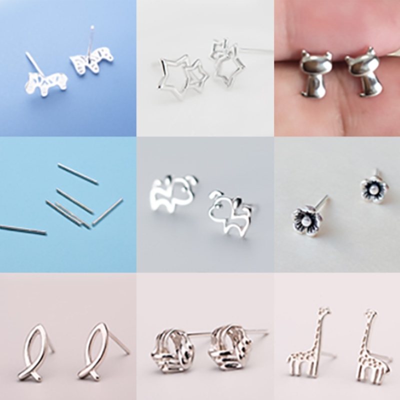 热卖s925纯银耳针小耳钉简约气质耳饰韩版耳钉女批发合集8