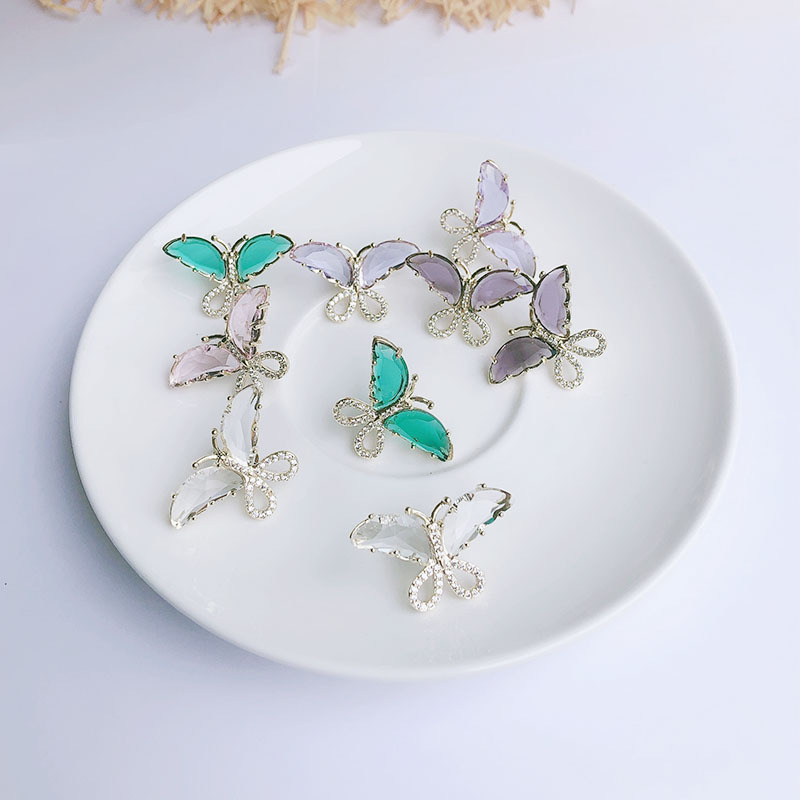 新款耳环耳饰耳钉蝴蝶银针微镶防过敏时尚韩国设计高级爆款女批发