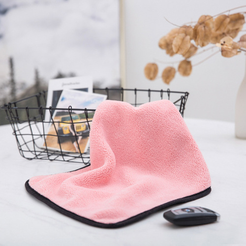 Car Cleaning Towel Warp Knitted Coral Fleece Double-Sided Double-Color Thickened Lint-Free Multifunctional Kitchen and Bathroom Household Rag