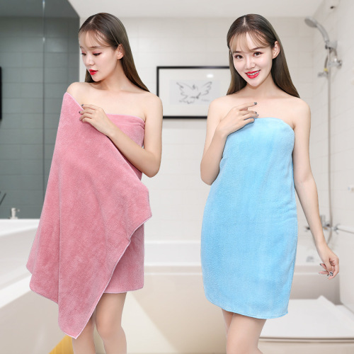 Bath Towel Factory Direct Sales Warp Knitted Coral Velvet Pineapple Pattern Thickened Absorbent Wearable Bath Towel Soft Tube Top Bath Towel 