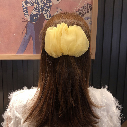 fairy organza spring clip three-dimensional pleated flower buds barrettes korean style solid color simple temperament head clip hair accessories female