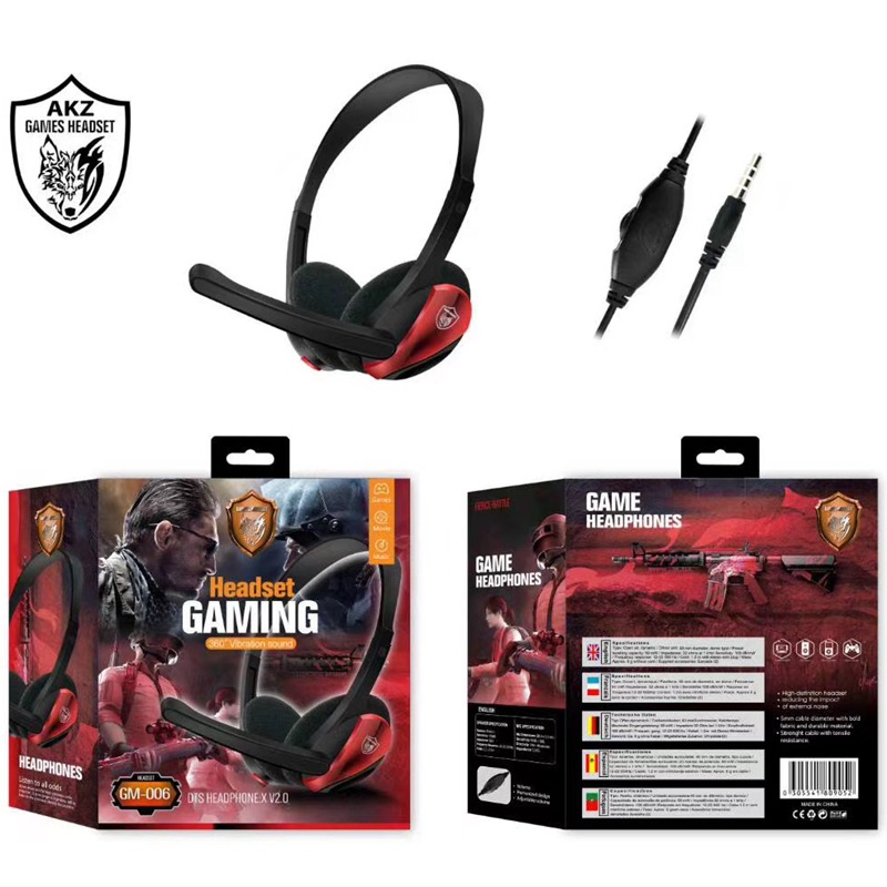 GM-006电竞吃鸡游戏耳机头戴式3.5mm带耳麦线控通用爆款工厂直销