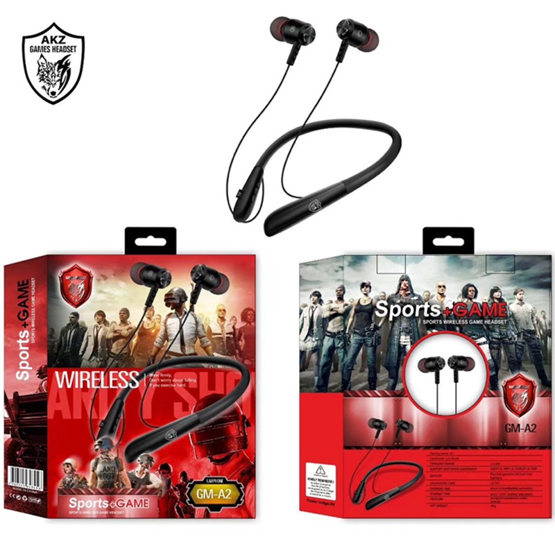 GM-A1蓝牙耳机5.0运动无线吃鸡游戏耳机挂脖双耳入耳式立体声批发