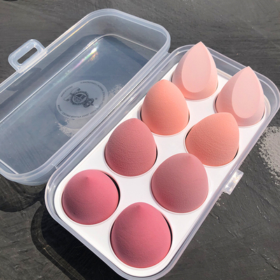 Egg Storage Box Cosmetic Egg Combo 8 Pack Belt Beauty Blender Storage Box Water Drop Jelly Powder Puff 618 Big Promotion