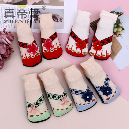 Baby Socks Cotton Socks Autumn and Winter Men and Women Children‘s Floor Socks Non-Slip Warm Baby Foot Sock Personality Toe Pattern