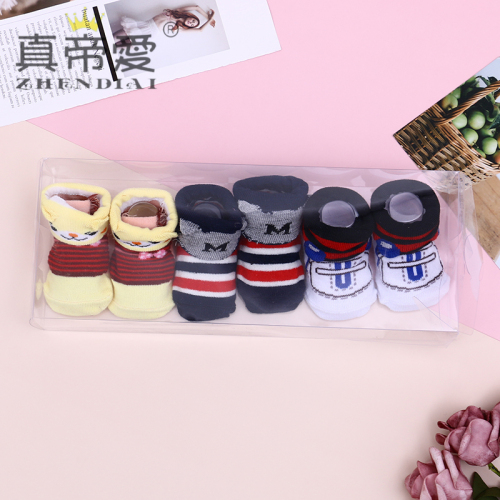Baby Socks Autumn and Winter Thickened Warm Cotton 1-Year-Old 0-3 Newborn Baby Three-Dimensional Ear Long Cotton Socks