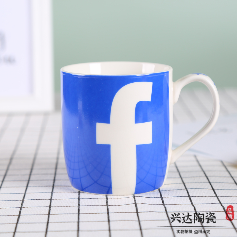 INS风潮流图案装饰马克杯陶瓷带盖北欧ins风格大容量水杯咖啡杯子