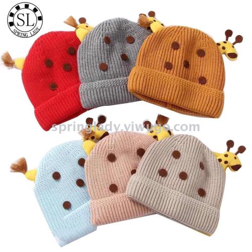 Spring Lady 1 Year Old Woolen Knitted Hat Cold Protection in Autumn and Winter Warm Hat Male and Female Baby Cartoon Hat Children Hat