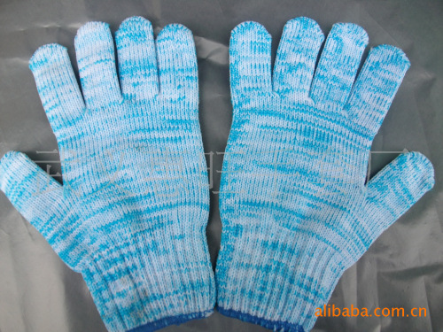 all nylon 500g gloves wear-resistant gloves nylon dust-free gloves labor protection protective wire gloves sky blue and white