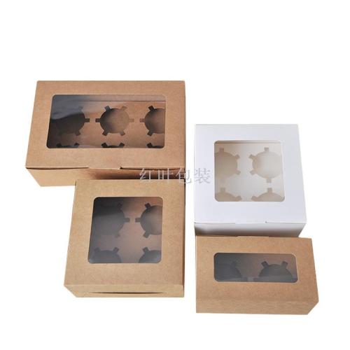 customized wholesale dessert cupcake packaging box cowhide paper box kraft paper cake box