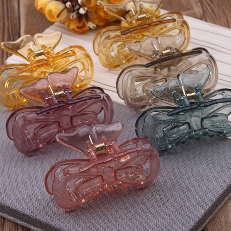 2 yuan tienda accesorios transparente colorido flores agarrador dulce pelo agarrador versátil franja clip clip de pelo pic 2