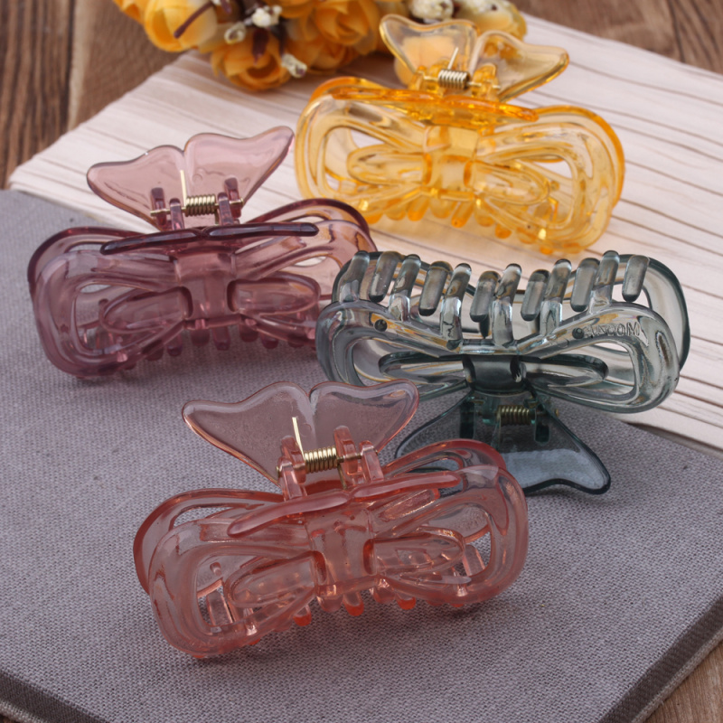 2 yuan tienda accesorios transparente colorido flores agarrador dulce pelo agarrador versátil franja clip clip de pelo pic 3