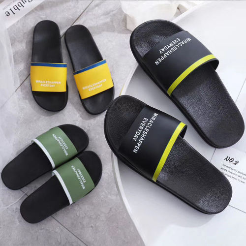 foreign trade pvc blowing printing custom logo pattern design draft summer men‘s and women‘s home slippers factory