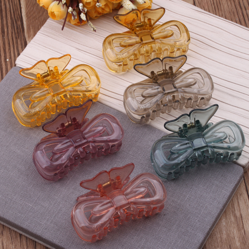 2 yuan tienda accesorios transparente colorido flores agarrador dulce pelo agarrador versátil franja clip clip de pelo pic 1