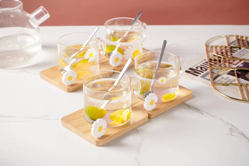 小雏菊玻璃咖啡杯