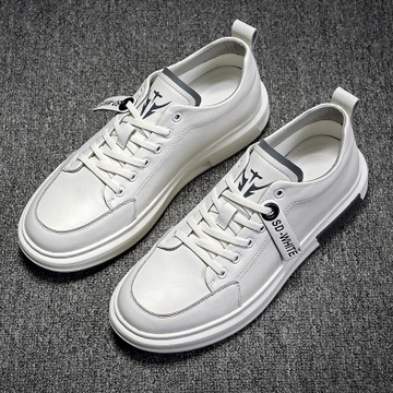 Men‘s Shoes Autumn Fashionable Shoes Korean Fashionable Versatile Board Shoes Men‘s Sports Casual Leather White Shoes Men