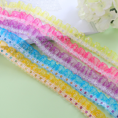 spot 2.8cm encrypted snow yarn crystal yarn confused doll accessories single-layer lace clothing accessories handmade diy accessories