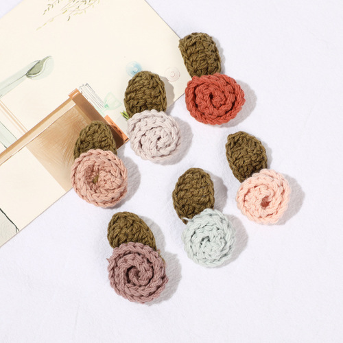 New DIY Hand Crocheting Rose Roll Woven Flower Clothing Home Textile Accessories Size and Color Can Be Customized