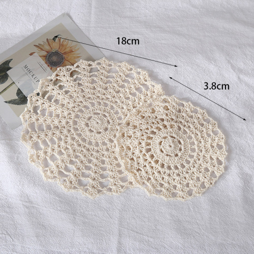 18cm Hand-Woven Flower Woven Wafer Hand-Crocheted Flower Home Textile Clothing Accessories Factory Direct Supply