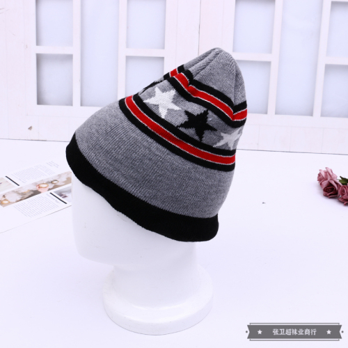 Cold-Proof Hat Men‘s Winter Warm Wool Hat Thickened Ear Protection Knitted Hat Outdoor Windproof Ski Hat Cold Hat 
