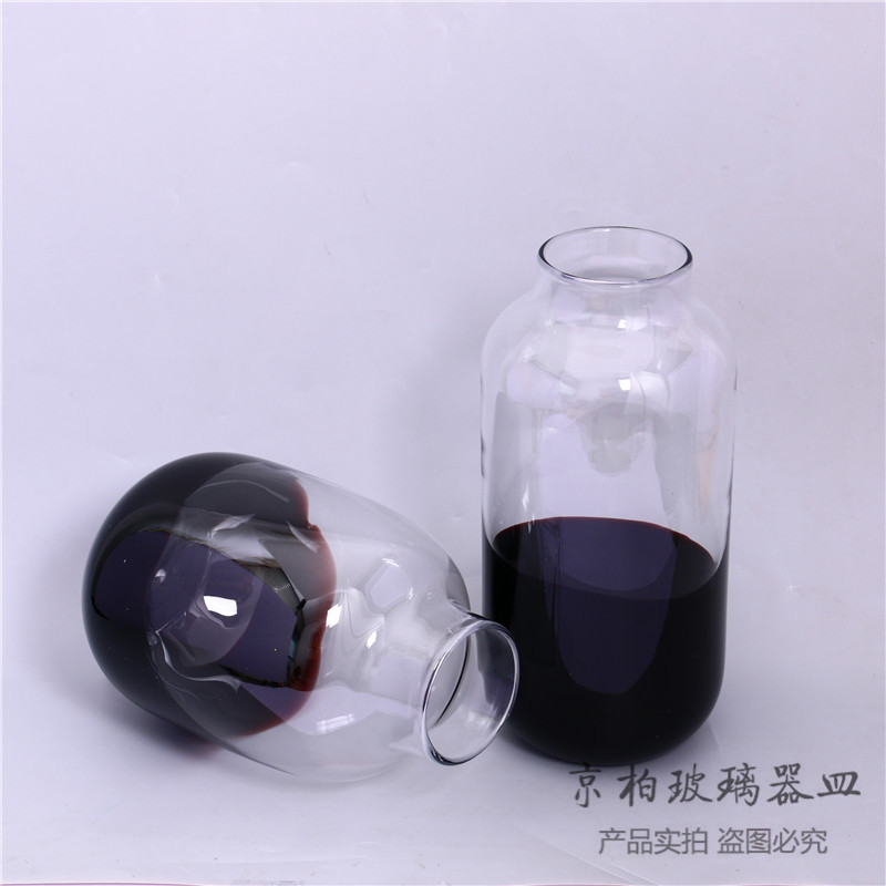 简约小口玻璃花瓶透明装饰品创意家居餐桌客厅插花瓶摆件