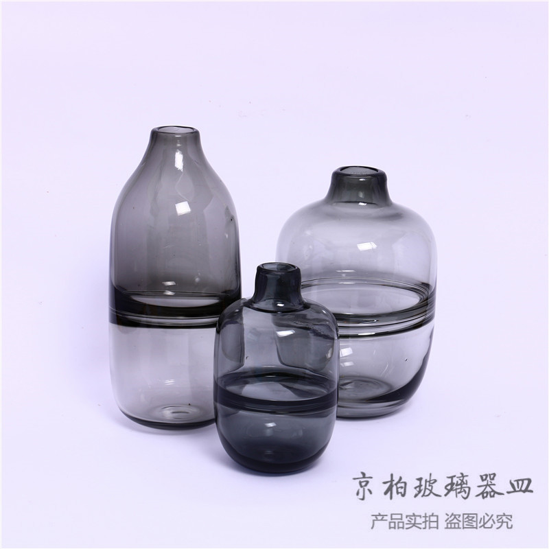 简约透明玻璃花瓶创意家居房间客厅餐桌装饰品水培花器摆件