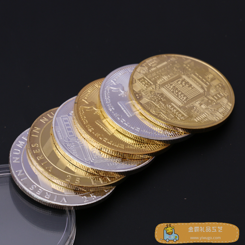 芯片内部电路图美国总统川普三权分立图案纪念币 外出旅游纪念品