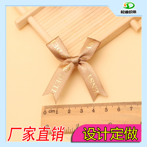 Yiwu Custom Ribbon Dovetail Corner Gilding Ribbon Handmade Bow Ribbon Ribbon Flower
