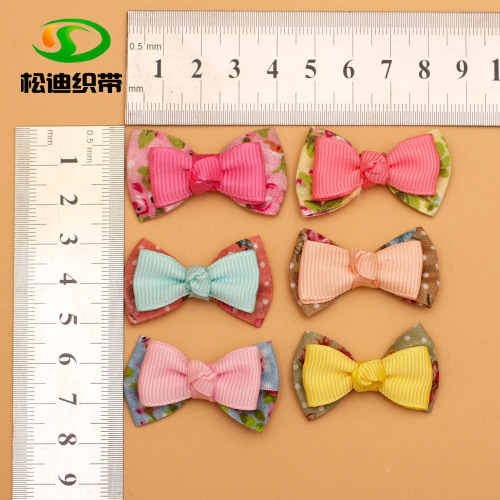 Production Handmade Bow Children‘s Pants Accessories Small Floral cotton Fabric Rib Band Hair Accessories Toy Girls‘ Accessories 