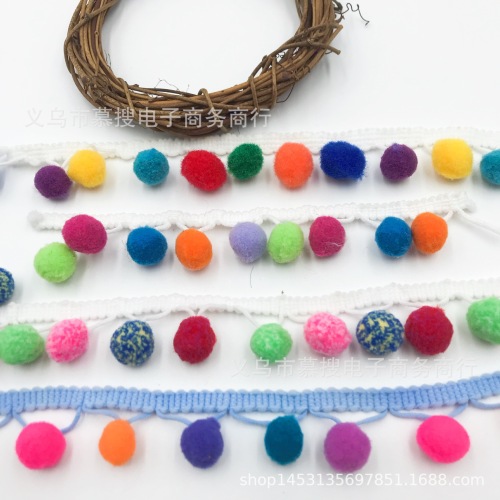 Self-Produced and Self-Sold Color Handmade Lace Fur Ball DIY Fur Ball Lace Accessories Pompon Mixed Color Fur Ball Multicolor
