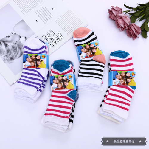 mixed color striped pattern spring and summer thin breathable socks boys and girls 0-8 years old breathable comfortable short baby socks