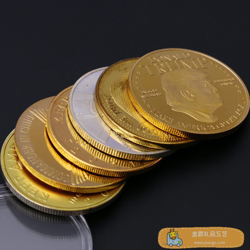 2020新款美国总统唐纳德特朗普竞选纪念币 美国国玺图案硬币徽章