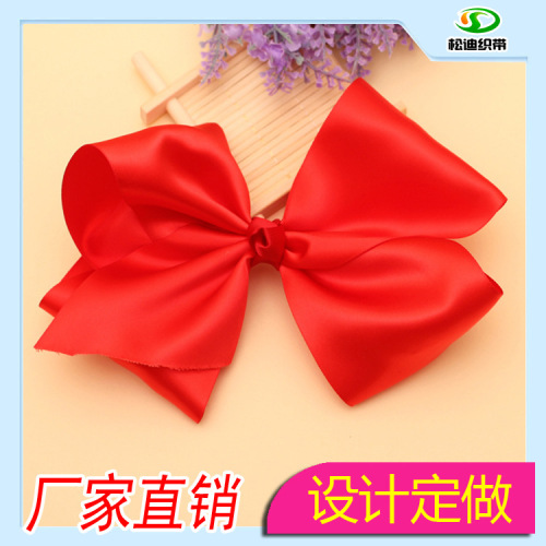 Customized Children‘s Barrettes Decorative Large Polyester Belt Handmade Bow Ribbon Flower Accessories