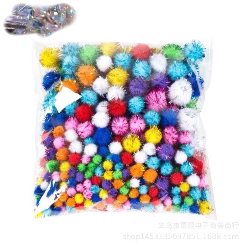 colorful glitter ball fur ball plush ball creative handmade diy material decoration children‘s puzzle