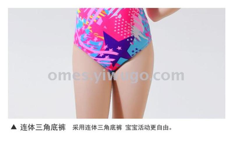 儿童专业泳衣连体游泳衣中大童女童学游泳训练三角连体泳衣详情8