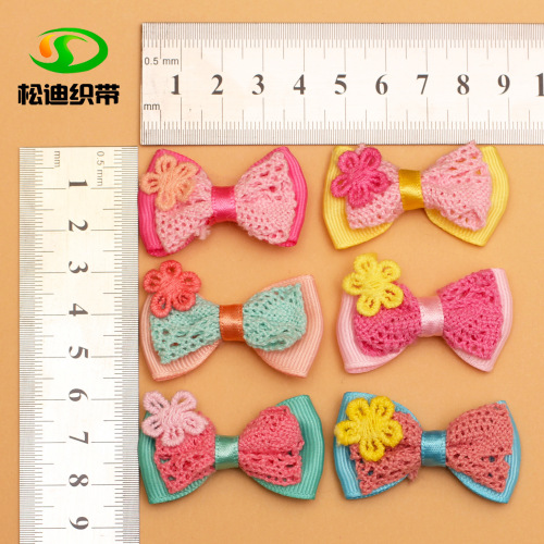 Wholesale Customized Children‘s Hair Bow Cotton Lace Bow Clothing Accessories Factory Direct Sales