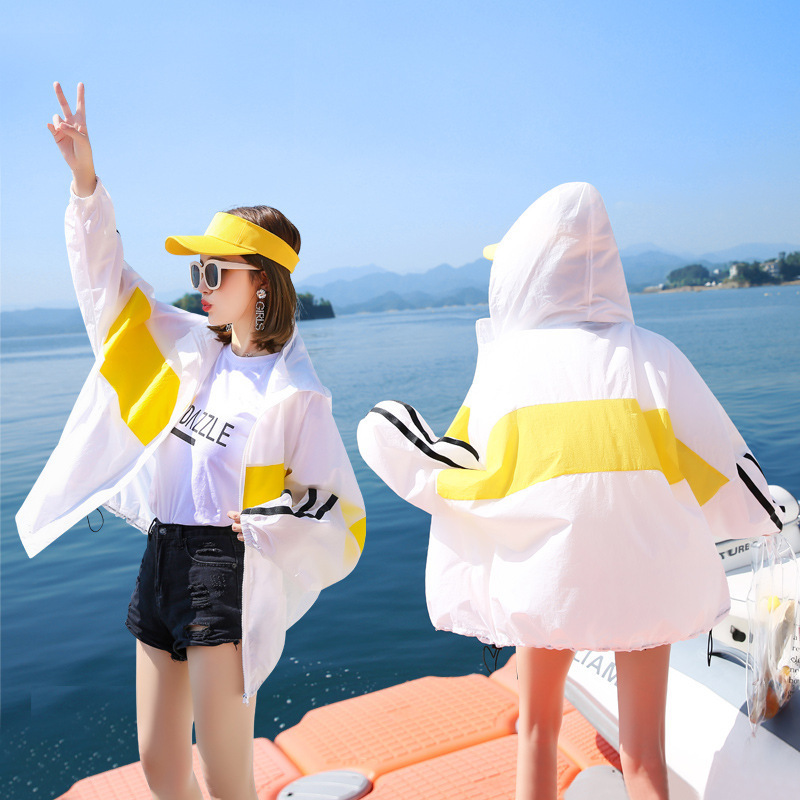 骑车防晒衣女中长款2020夏季新款韩版学生连帽防紫外线防晒服外套