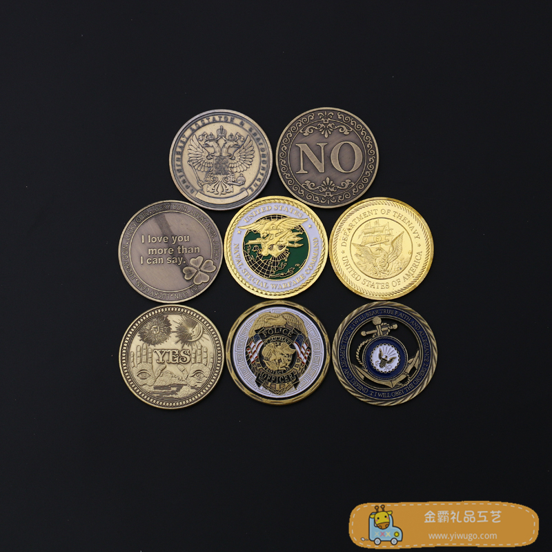 金霸礼品工艺现货供应 各式图案装饰纪念币 总统选举团队留念用