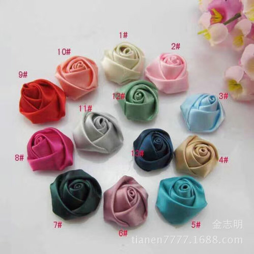 processing and customization of various bows handmade ribbon flower fake rose clothing colorful rose